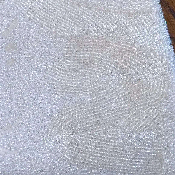 Vintage White Beaded Clutch Purse - Picture 8 of 10